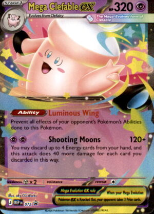 Pokemon ME: Mega Evolution Promo Mega Clefable ex 072 HOLO PROMO NM