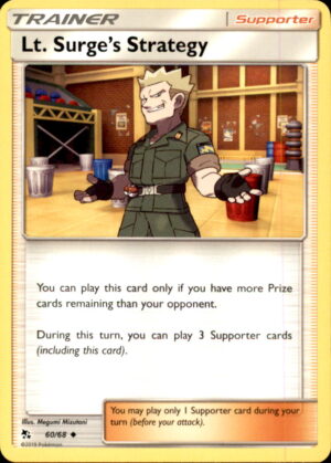 Pokemon Hidden Fates Lt. Surge's Strategy 60/68 UNCOMMON NM