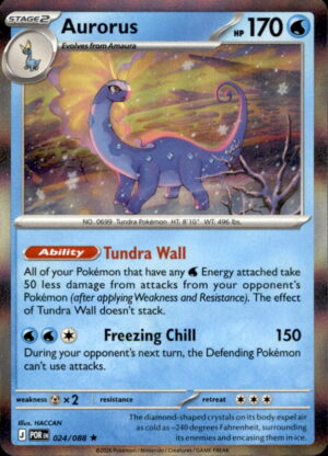 Pokemon Perfect Order Aurorus 024/088 HOLO RARE NM
